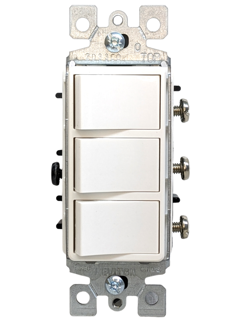 APAGADOR DECORA  TRIPLE BCO. LEVITON 15A 120V #1755-W
