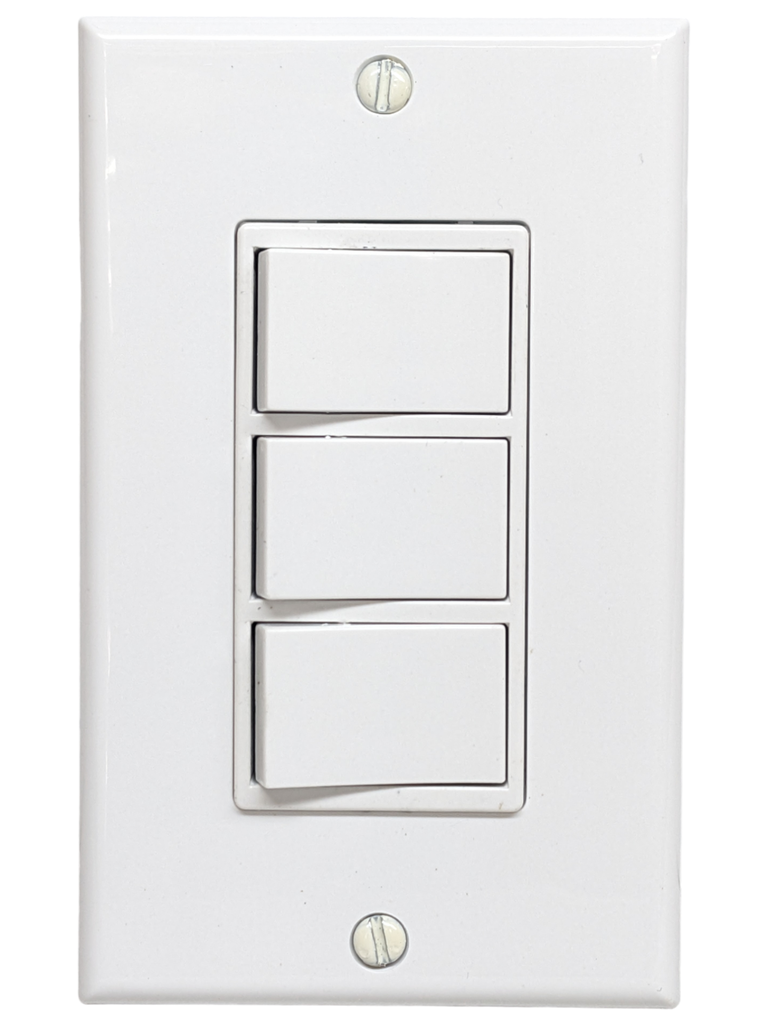 APAGADOR DECORA TRIPLE BCO. VOLTECK 15A 120V C/TAPA