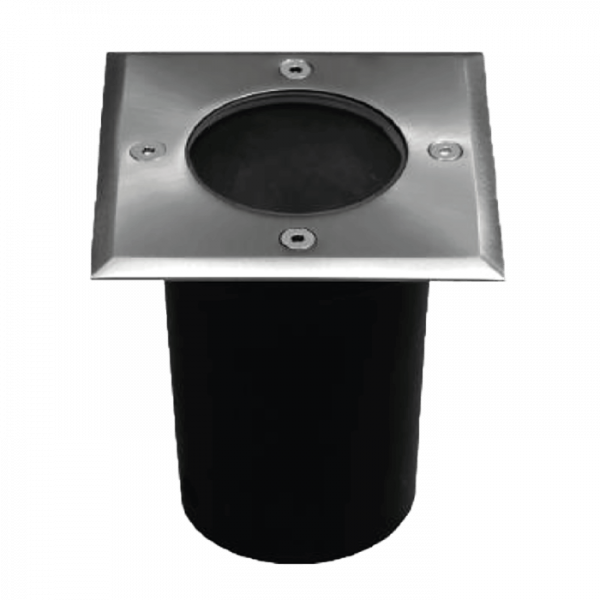 LAMPARA P/PISO CUADRADA 92mm A.INOX. P/GU10 TISHMAN