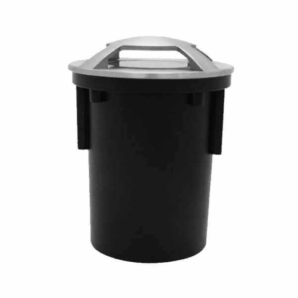 LAMPARA P/PISO REDONDO  92mm A.INOX. P/GU10 4 VENT. TISHMAN 