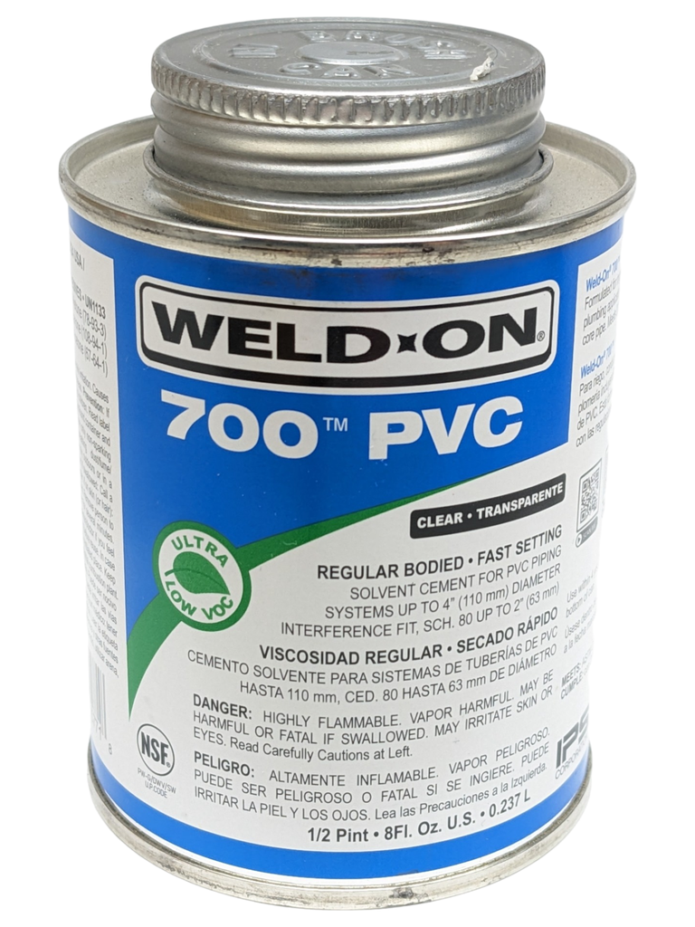 PEGAMENTO PVC ( 237mL ) 1/2 PINTA, WELD-ON 700 CLARO