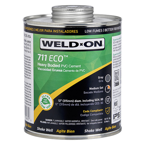PEGAMENTO PVC C-80 ( 473mL ) 1 PINTA, ECO WELD-ON 711 GRIS