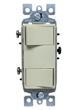 APAGADOR DECORA   DOBLE IVORY LEVITON 15A 120/277V #1754-I
