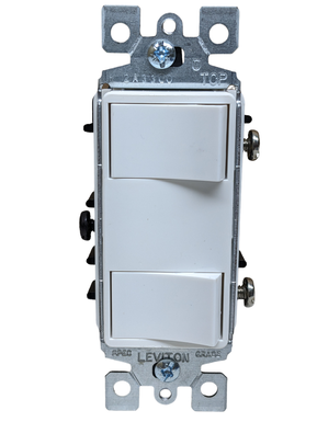 APAGADOR DECORA DOBLE BCO. LEVITON 15A 120V #1754-W