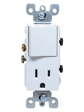 APAGADOR DECORA MIXTO BCO. LEVITON 15A 125V #5625-W