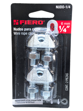 BIPARTIDO HIERRO (GRAPA PERRO)   1/4" NUDO-1/4 PQT. C/2 pz