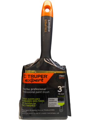 BROCHA 3" TRUPER expert PROFESIONAL CERDA SUAVE MGO. PLASTICO