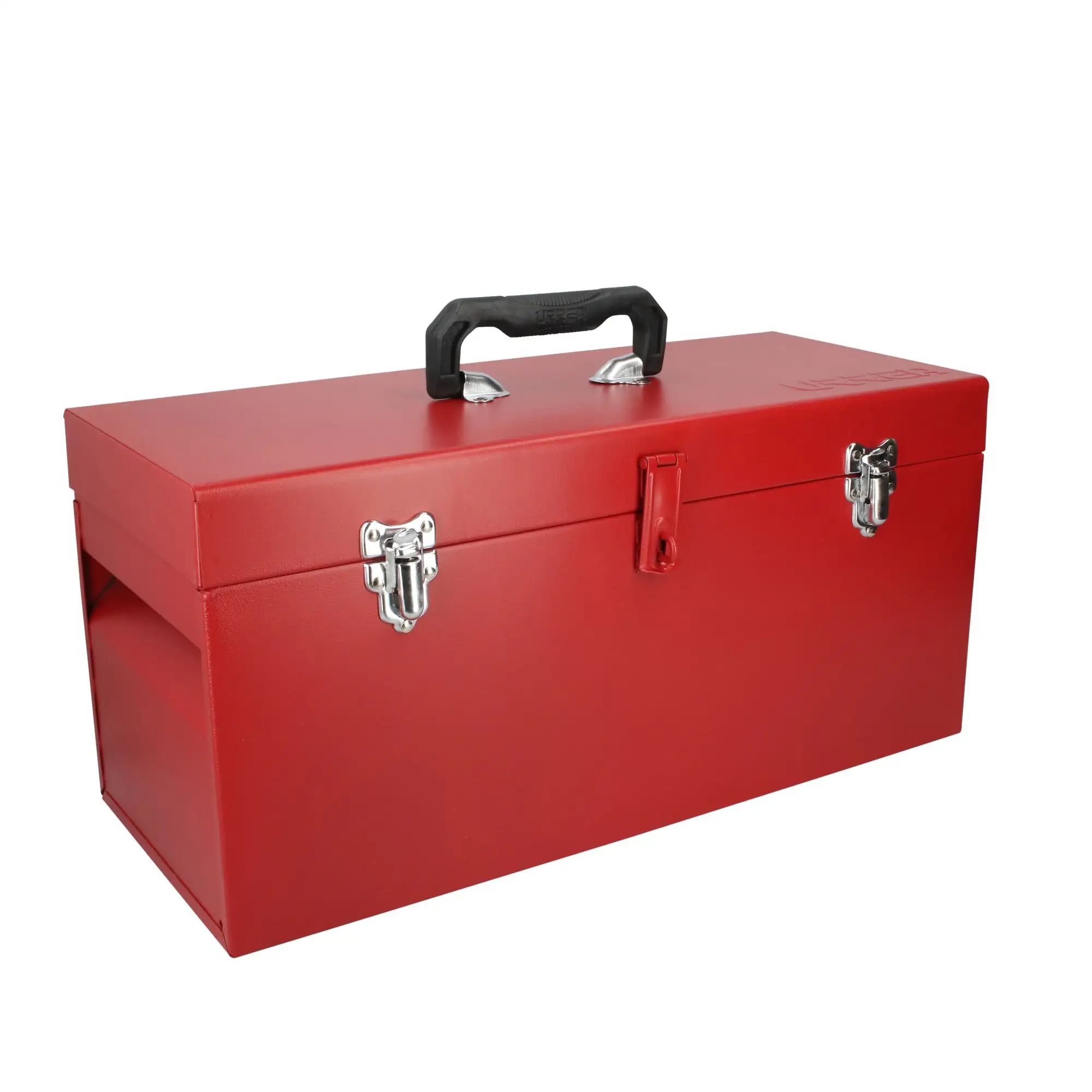 Caja portaherramientas métalica con asa plástica color rojo 20" x 8" x 9" Urrea