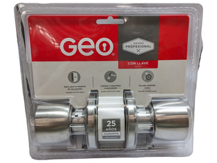 CHAPA GEO C/LLAVE, T/TULIP, SATIN, M. TUBULAR, P/ENTRADA (en Blister)