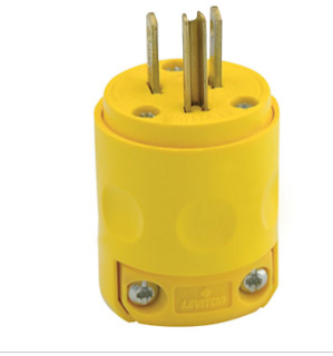 CLAVIJA  NEMA  5-15, 15A 125V AMARILLA  LEVITON