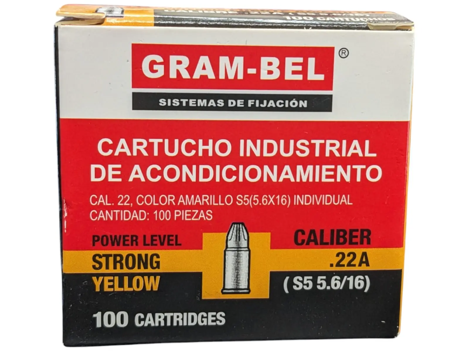 CLAVO P/PISTOLA C.22 POTENCIA #4  AMARILLO