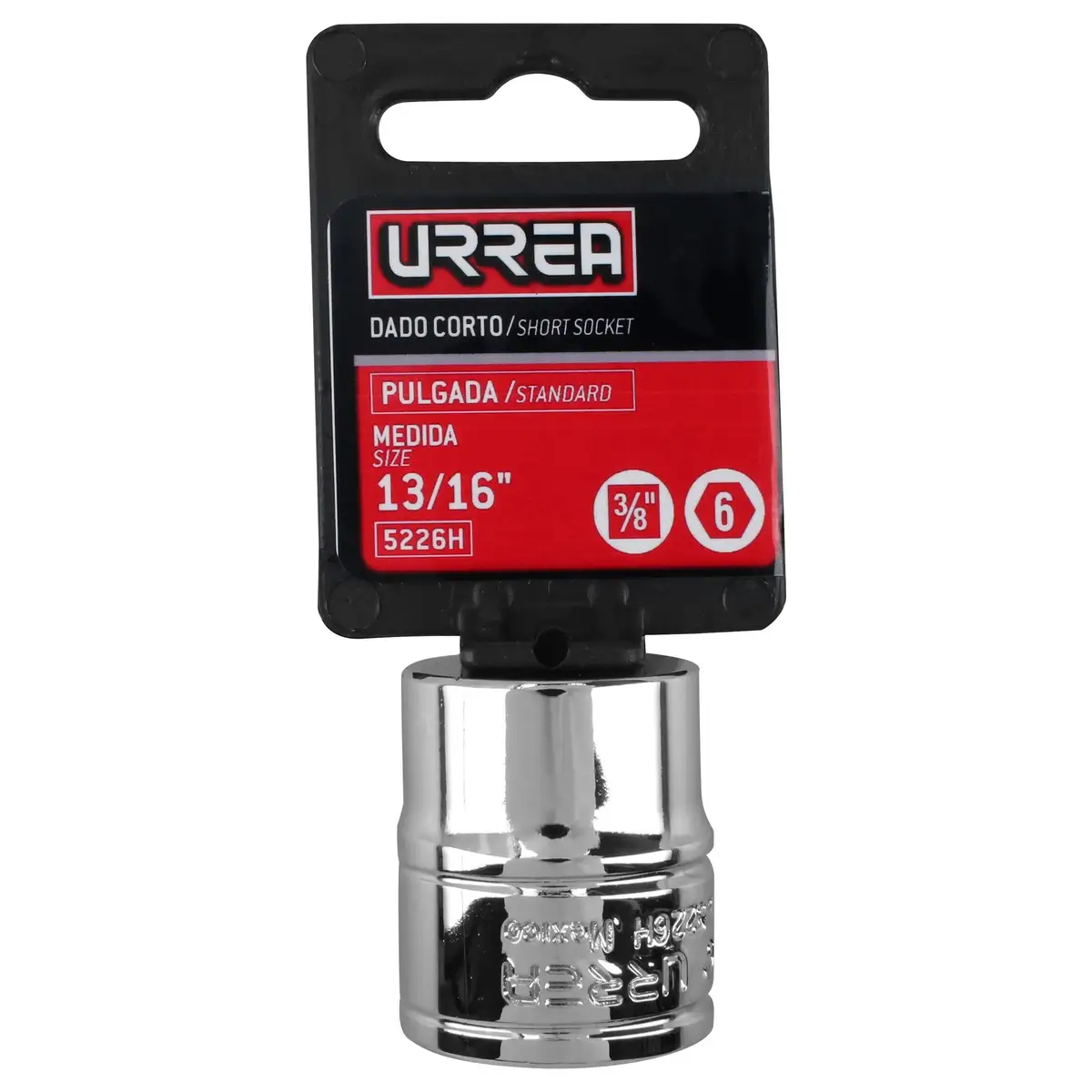 Dado cuadro de 3/8", 6 puntas, en pulgadas, 1/2" Urrea