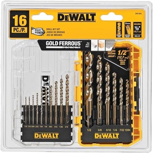 JGO BROCAS P/METAL   16pz ( 1/16" a 1/2" ) TITANIO DeWALT