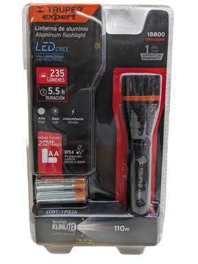 LAMPARA DE MANO ALUMINIO LED  235lm "2 AA" TRUPER LINA-2AAN