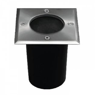 LAMPARA P/PISO CUADRADA 92mm A.INOX. P/GU10 TISHMAN