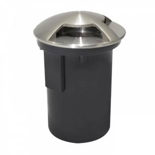 LAMPARA P/PISO REDONDO  92mm A.INOX. P/GU10 2 VENT. TISHMAN 
