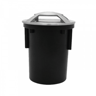 LAMPARA P/PISO REDONDO  92mm A.INOX. P/GU10 4 VENT. TISHMAN 
