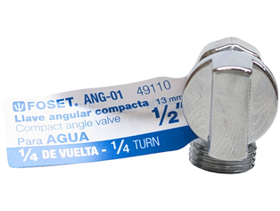 LLAVE DE ANGULO DE 1/4 DE VUELTA 1/2" X 1/2" FOSET ANG-01
