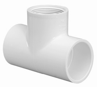 TEE PVC C-40 C/R  AL CENTRO   1/2" BCO.