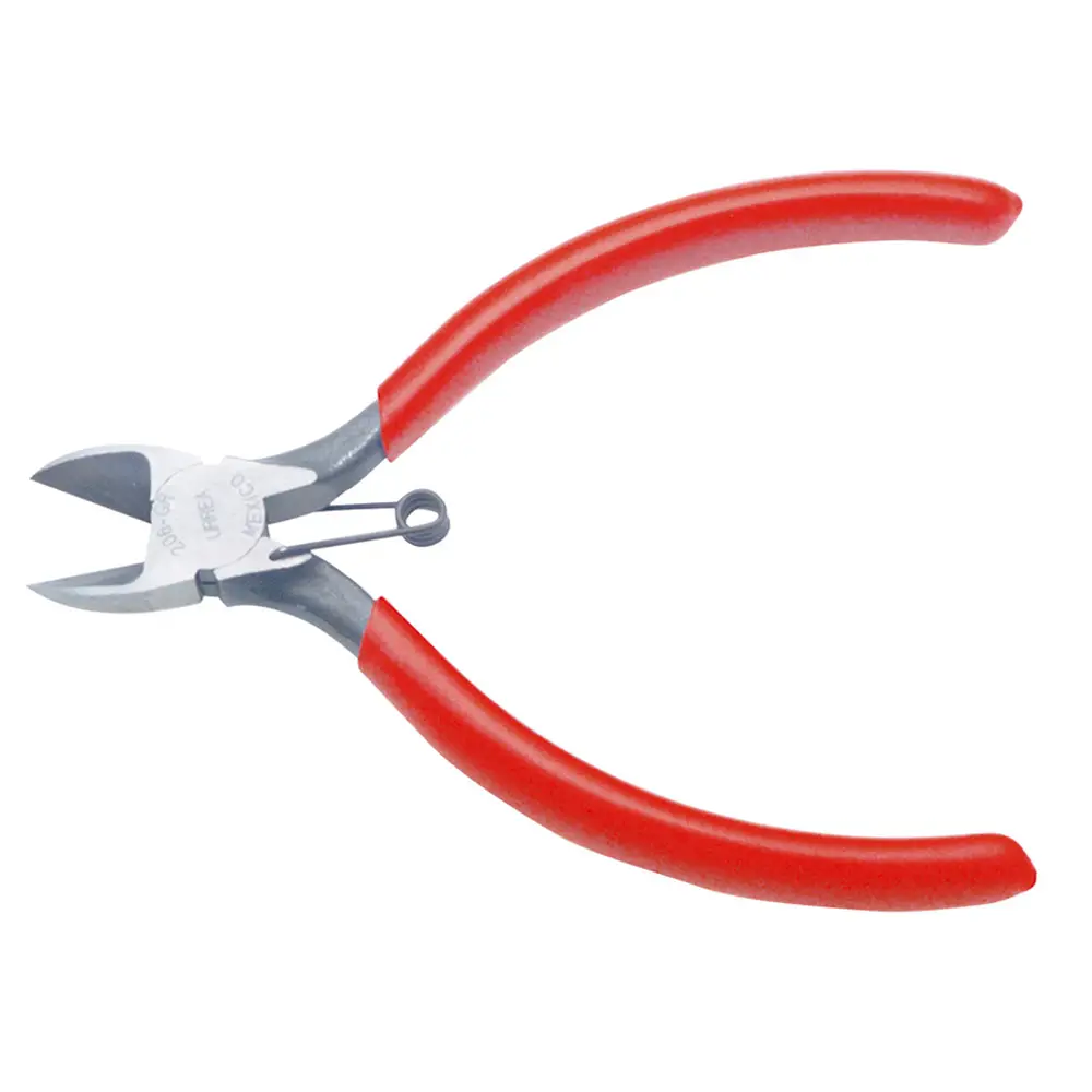 Pinza para electricista con mango rubber grip de 6-1/64" corte diagonal con resorte Urrea