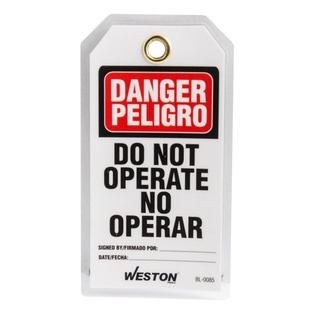 ETIQUETA DE BLOQUEO BILINGÜE WESTON
