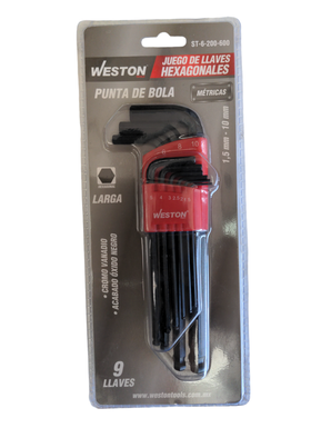 JGO ALLEN LARGAS PUNTA DE BOLA 1.5-10MM 9 PZAS WESTON