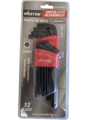 JGO ALLEN LARGAS PUNTA DE BOLA .05-3/8″ 13 PZAS WESTON