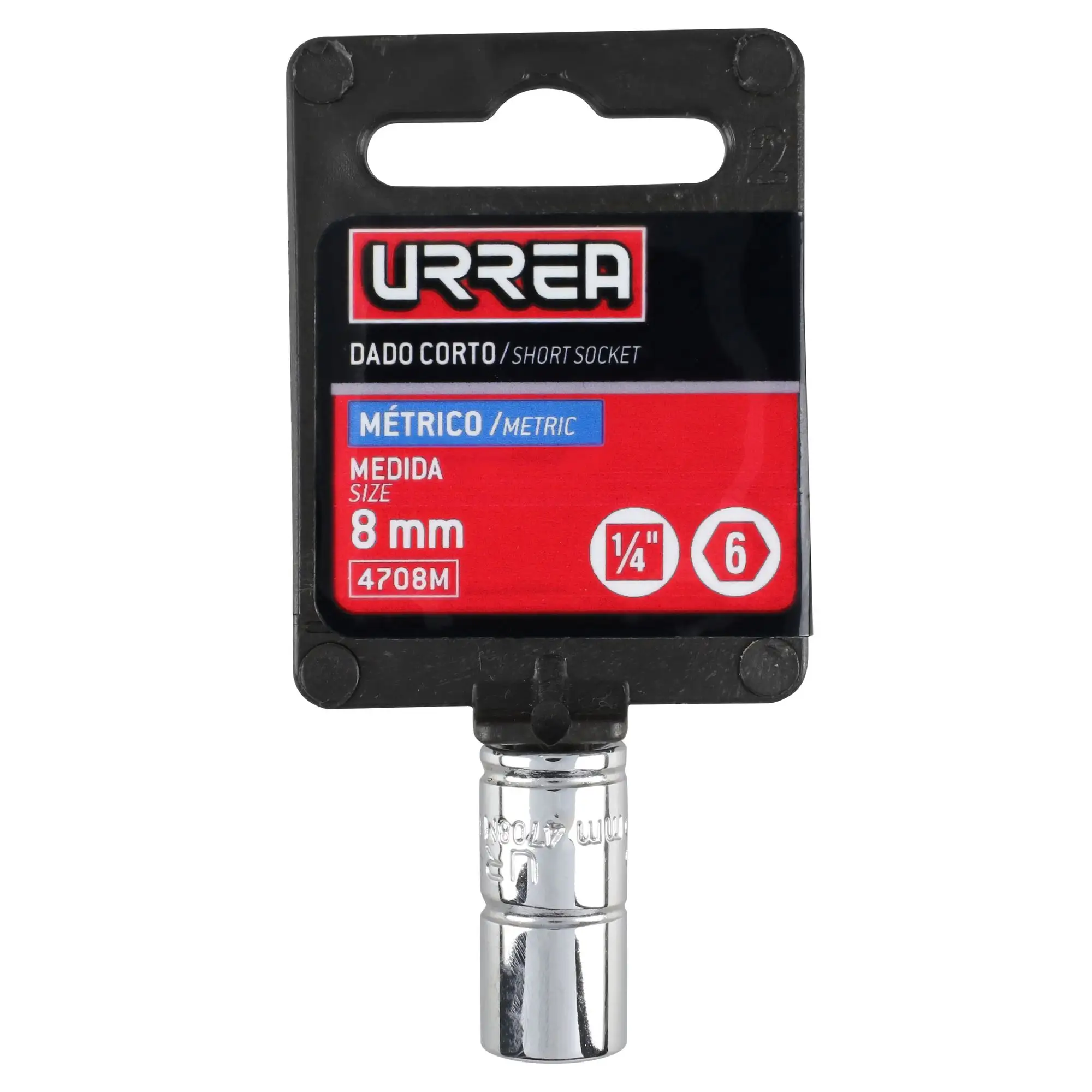 DADO 1/4" X10 mm CORTO 6P URREA
