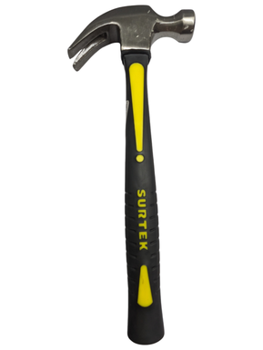 Martillo de uña curva con mango de fibra de vidrio de 14", 16 oz Surtek