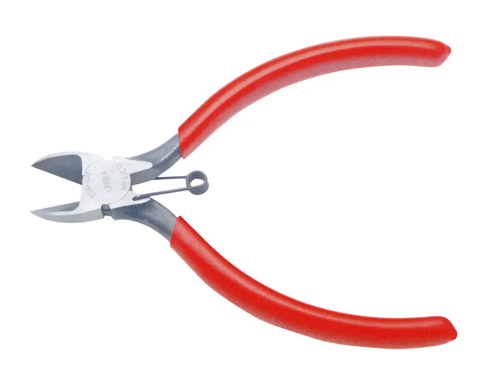 Pinza para electricista con mango rubber grip de 5-13/32" corte diagonal con resorte URREA